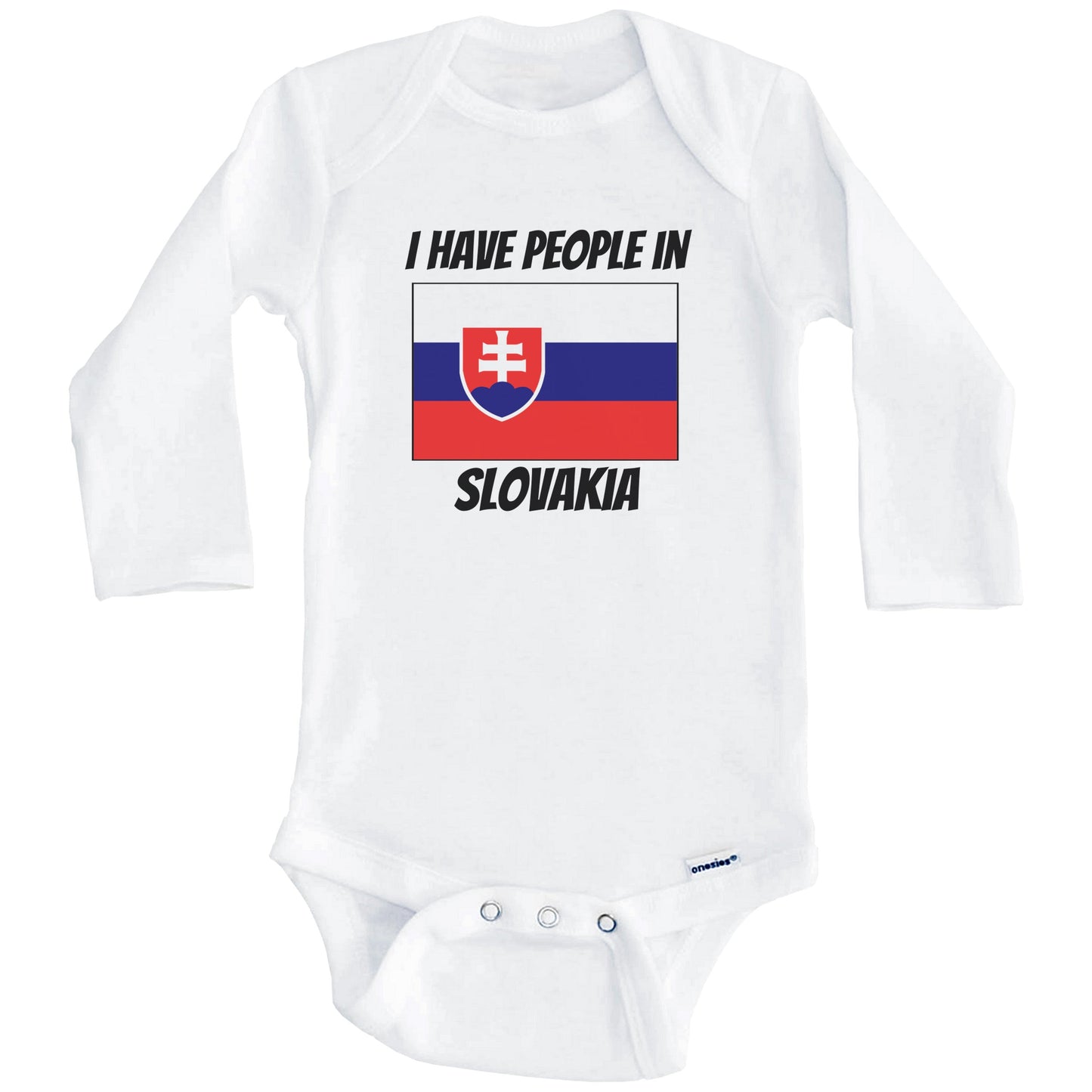 Slovakian Flag I Have People In Slovakia Baby Bodysuit (Long Sleeves)