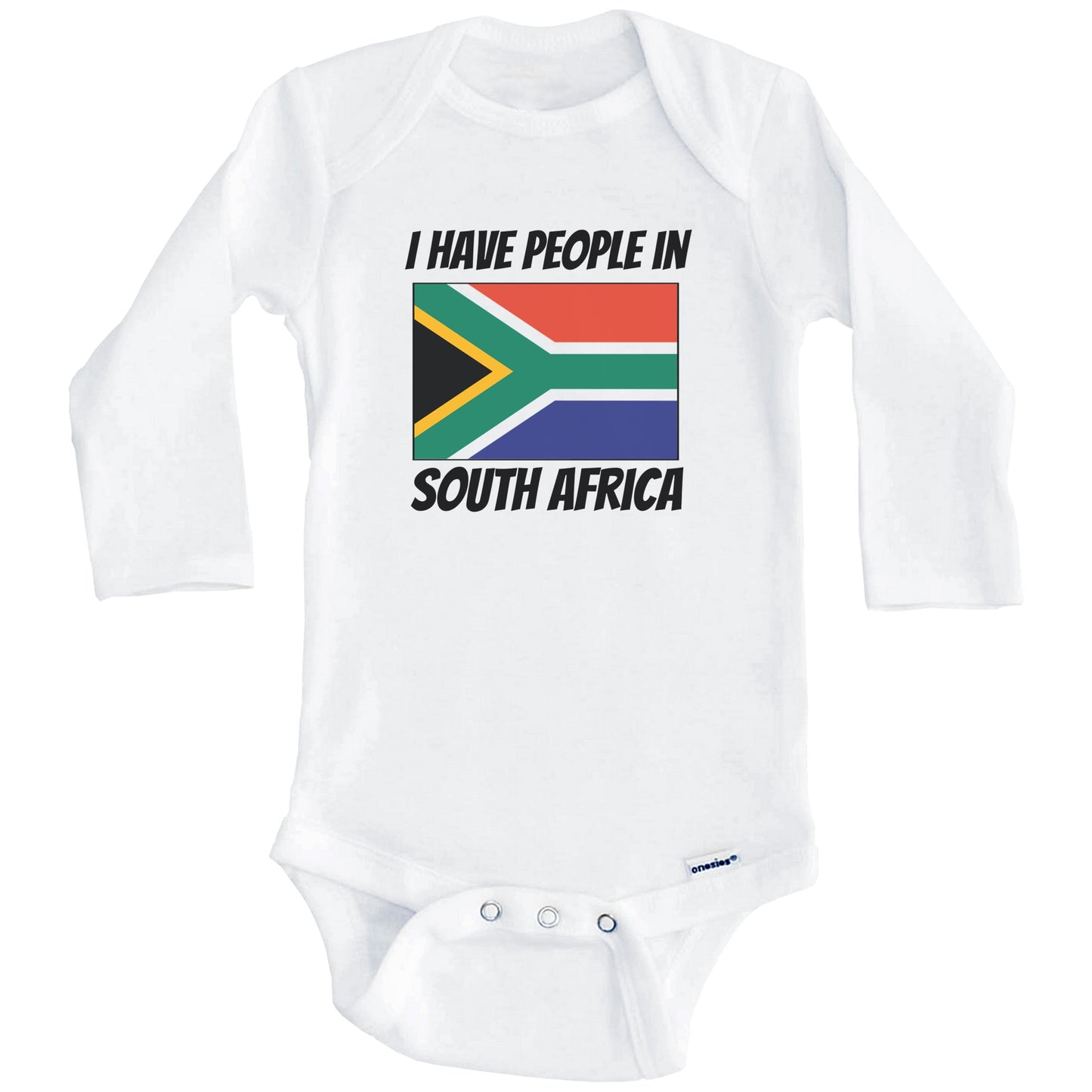 South African Flag I Have People In South Africa Baby Bodysuit (Long Sleeves)