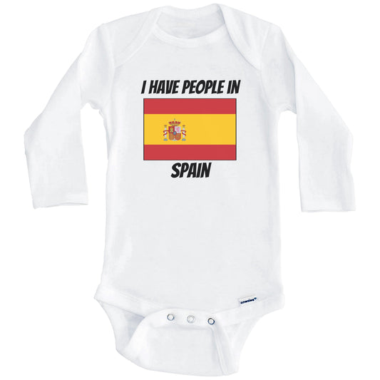 Spanish Flag I Have People In Spain Baby Bodysuit (Long Sleeves)