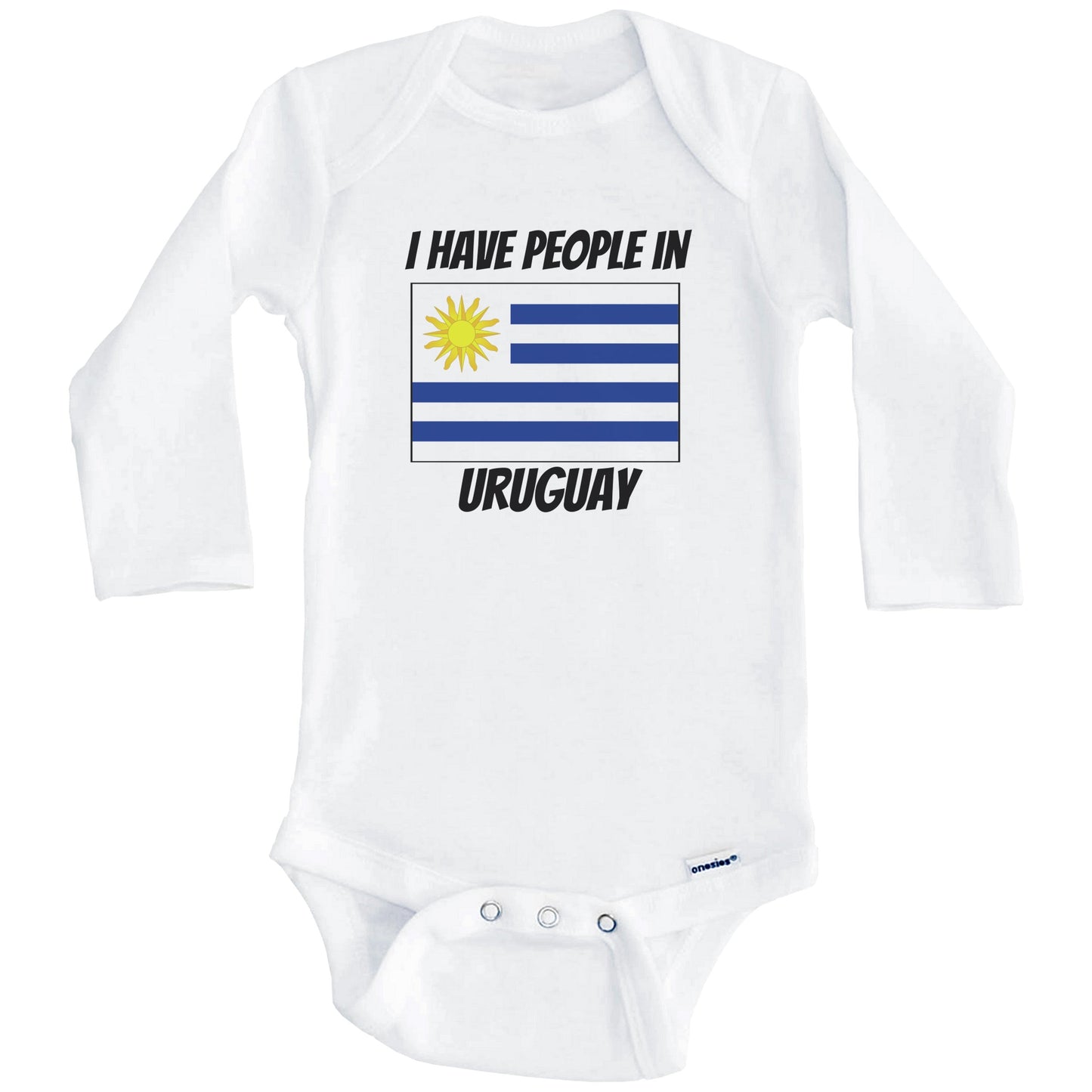 Uruguayan Flag I Have People In Uruguay Baby Bodysuit (Long Sleeves)