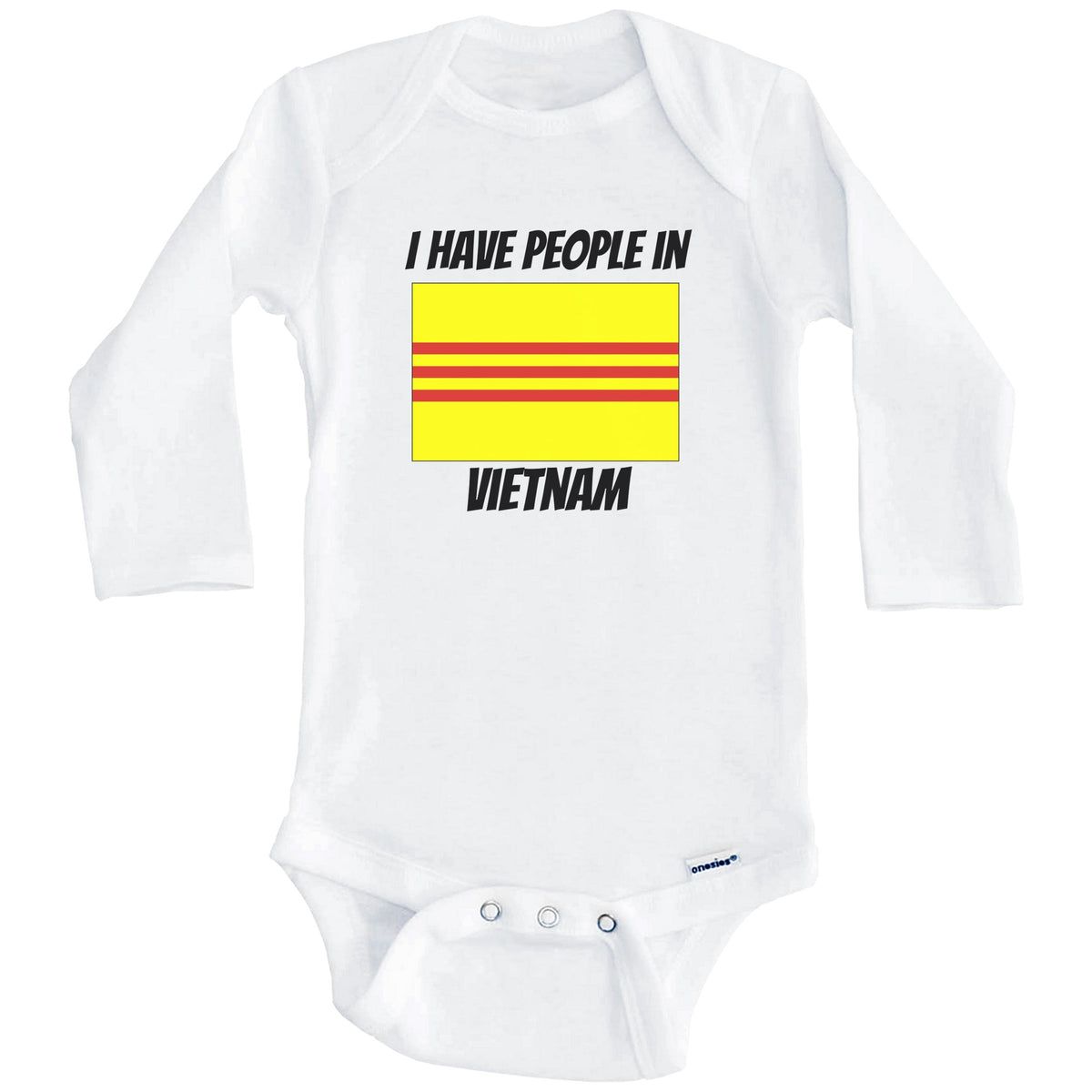 South Vietnamese Flag I Have People In Vietnam Baby Bodysuit (Long Sleeves)