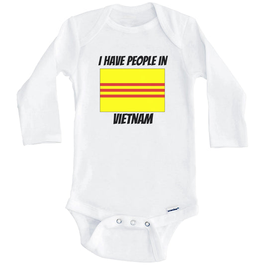 South Vietnamese Flag I Have People In Vietnam Baby Bodysuit (Long Sleeves)