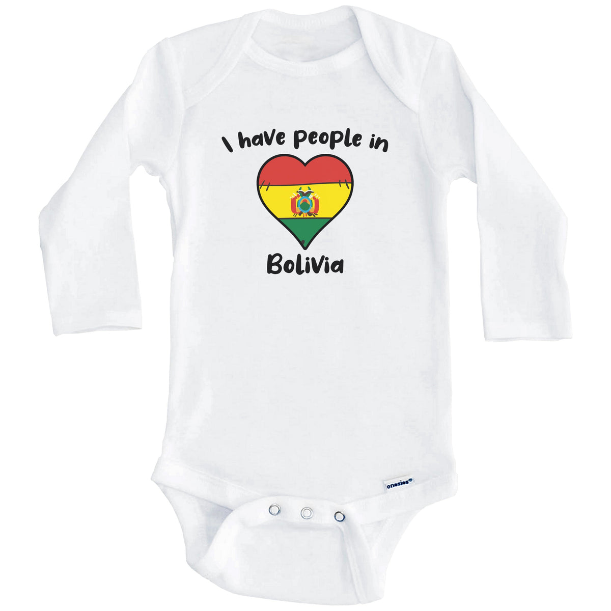 Bolivian Flag Heart I Have People In Bolivia Baby Bodysuit (Long Sleeves)
