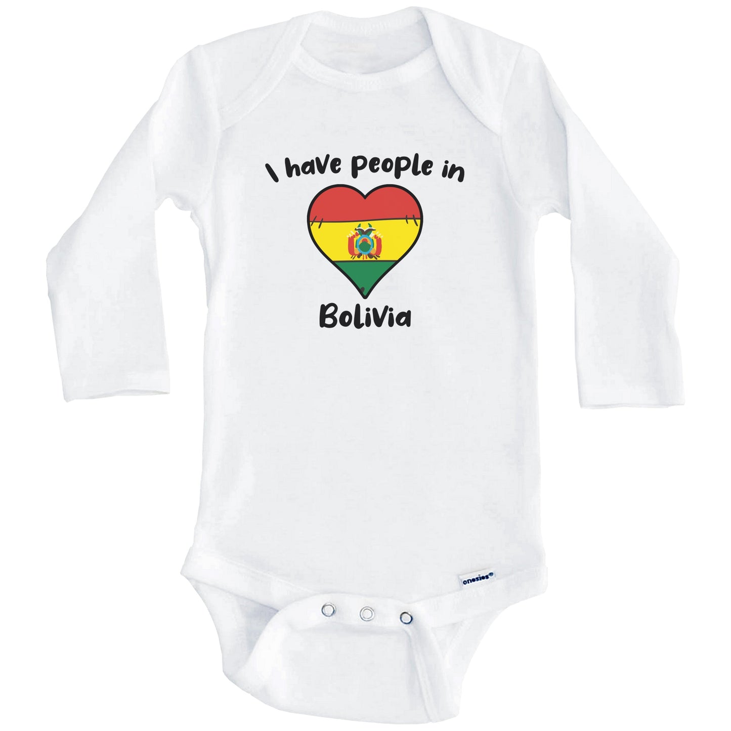 Bolivian Flag Heart I Have People In Bolivia Baby Bodysuit (Long Sleeves)