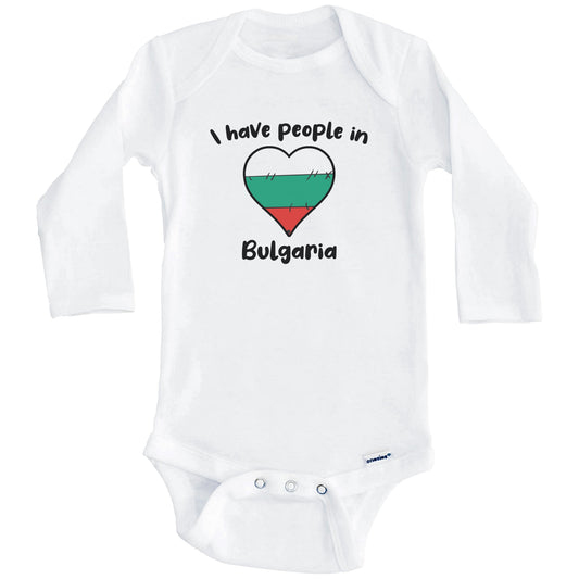 Bulgarian Flag Heart I Have People In Bulgaria Baby Bodysuit (Long Sleeves)