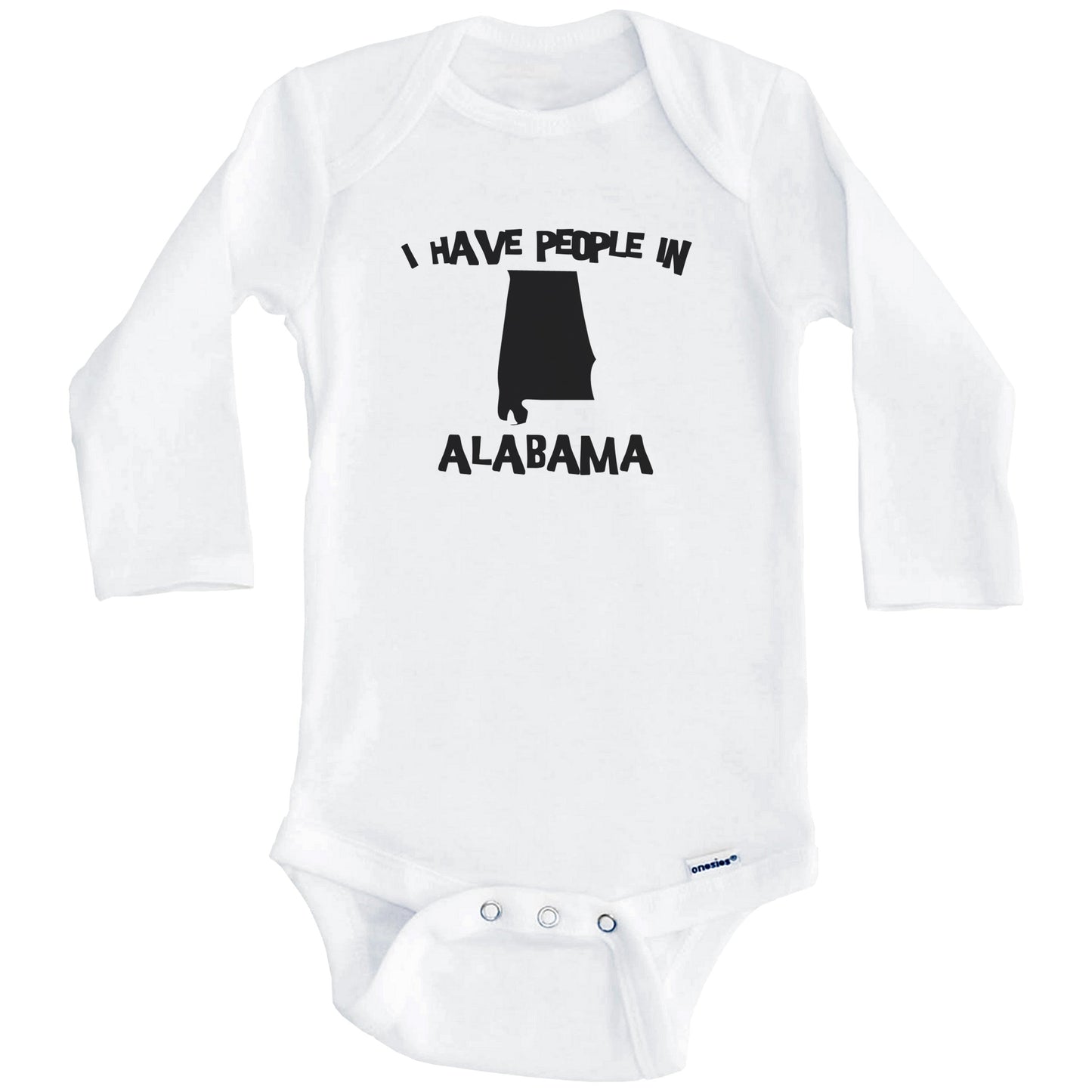 State Silhouette I Have People In Alabama Baby Bodysuit (Long Sleeves)