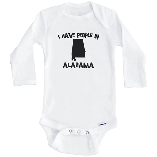 State Silhouette I Have People In Alabama Baby Bodysuit (Long Sleeves)