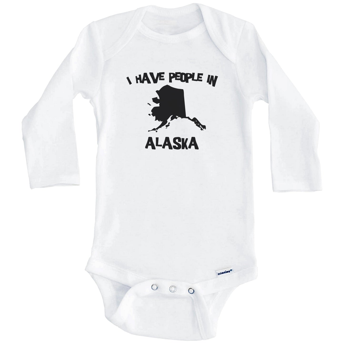 State Silhouette I Have People In Alaska Baby Bodysuit (Long Sleeves)