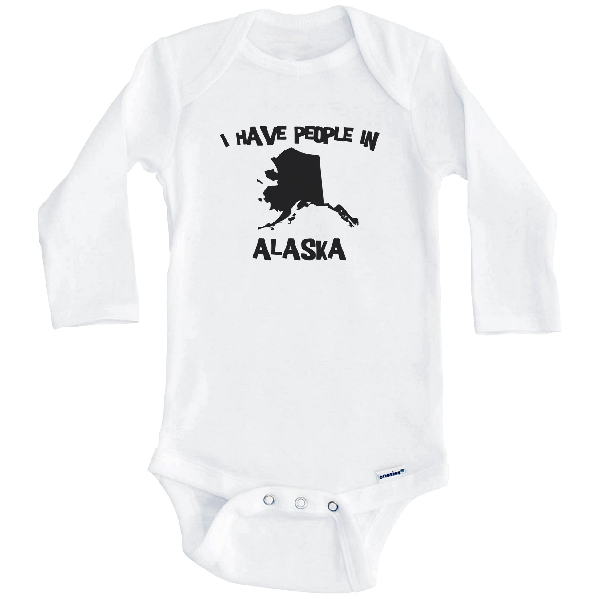 State Silhouette I Have People In Alaska Baby Bodysuit (Long Sleeves)