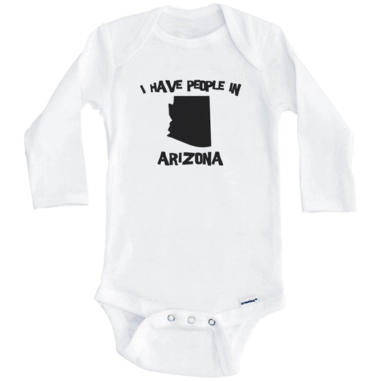 State Silhouette I Have People In Arizona Baby Bodysuit (Long Sleeves)
