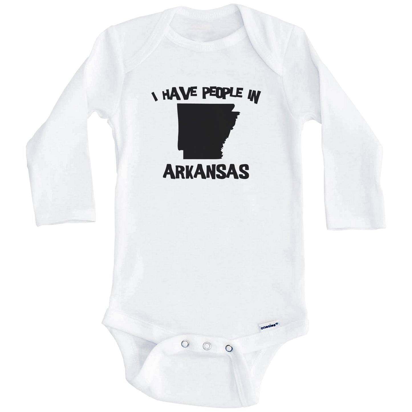 State Silhouette I Have People In Arkansas Baby Bodysuit (Long Sleeves)