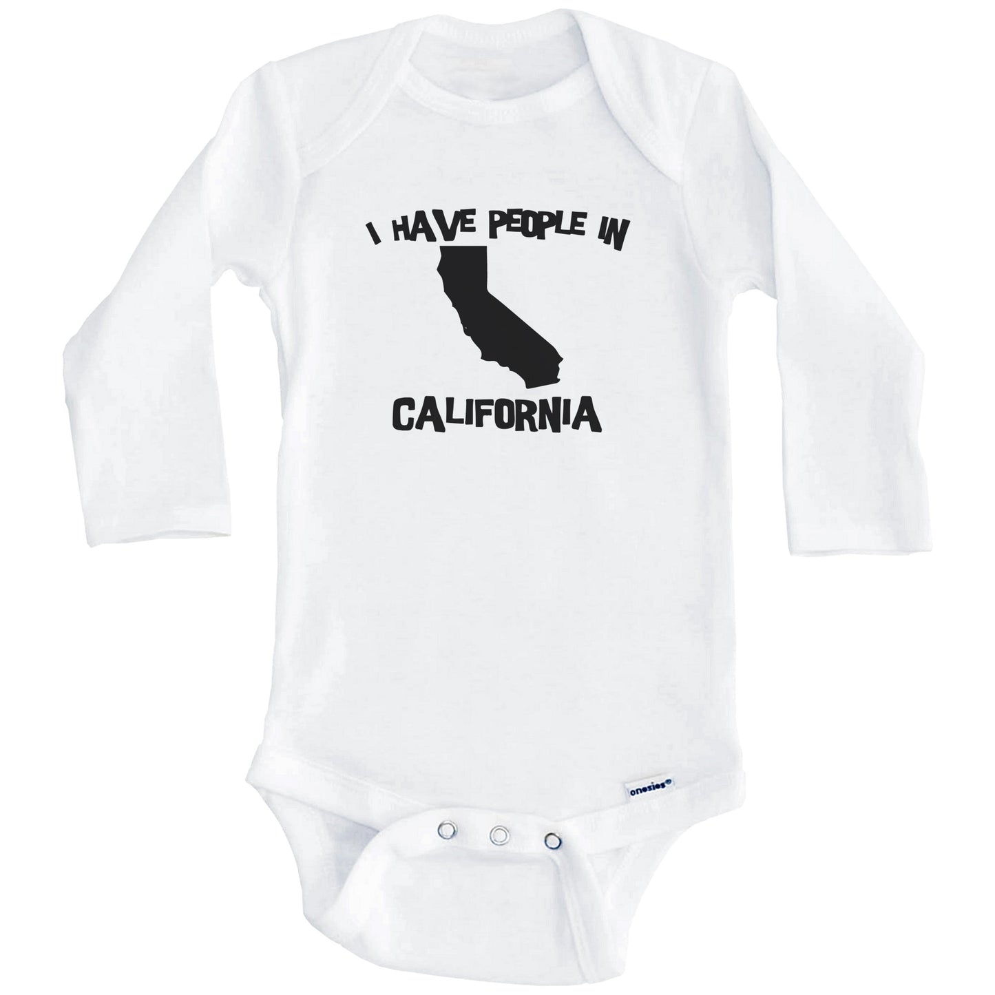 State Silhouette I Have People In California Baby Bodysuit (Long Sleeves)