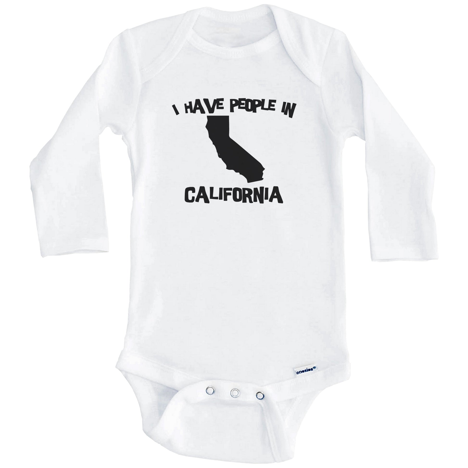 State Silhouette I Have People In California Baby Bodysuit (Long Sleeves)