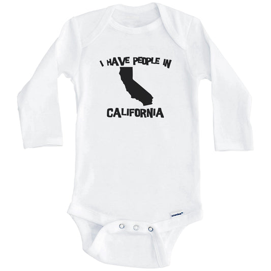 State Silhouette I Have People In California Baby Bodysuit (Long Sleeves)