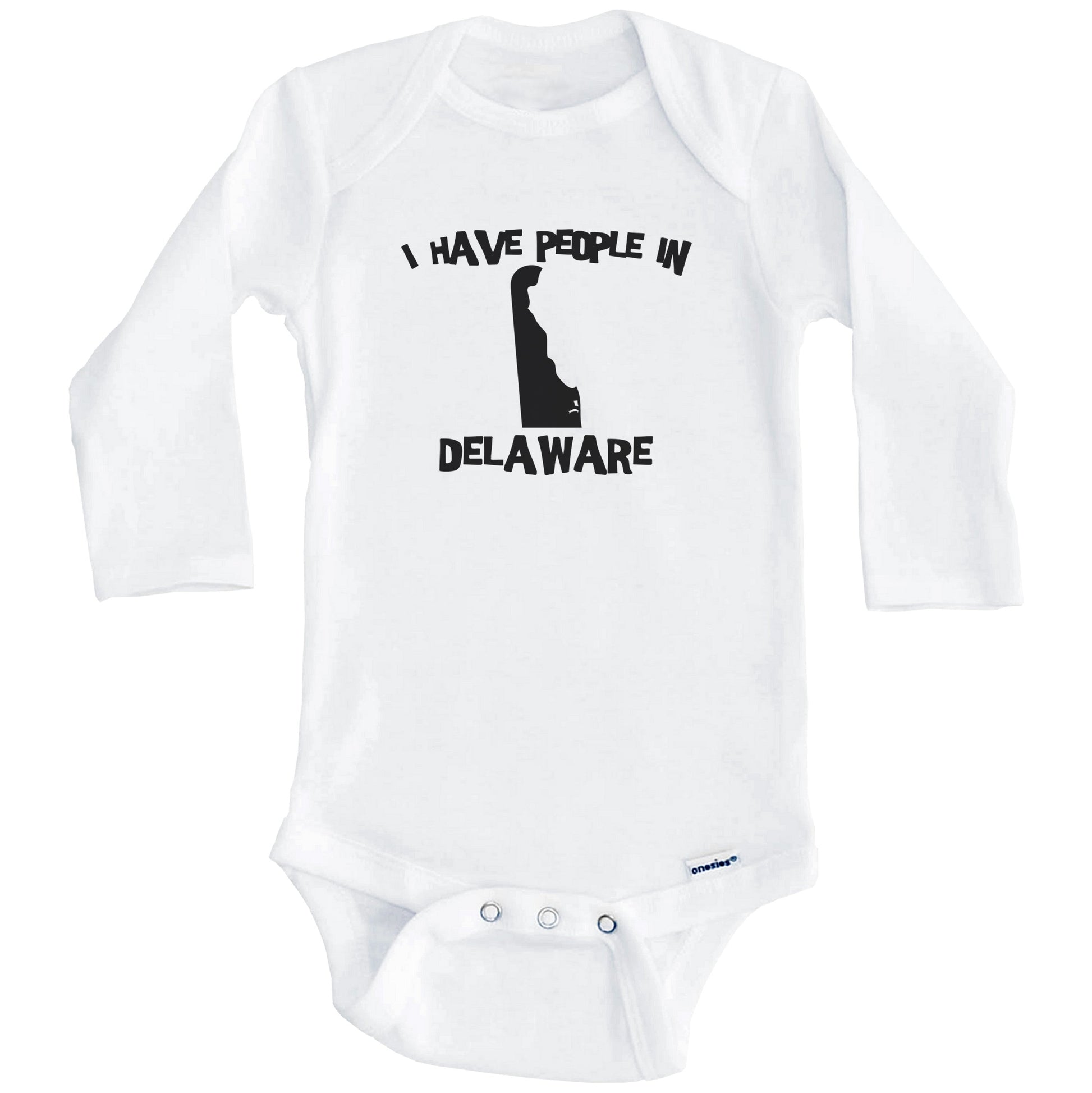 State Silhouette I Have People In Delaware Baby Bodysuit (Long Sleeves)