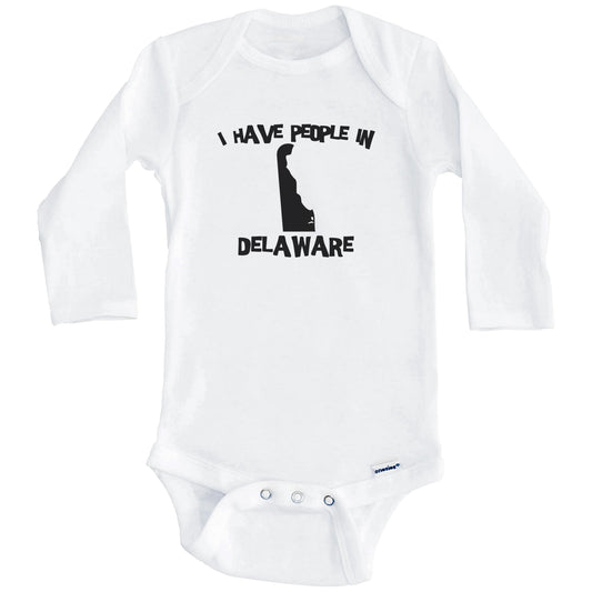 State Silhouette I Have People In Delaware Baby Bodysuit (Long Sleeves)