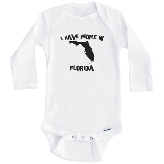 State Silhouette I Have People In Florida Baby Bodysuit (Long Sleeves)