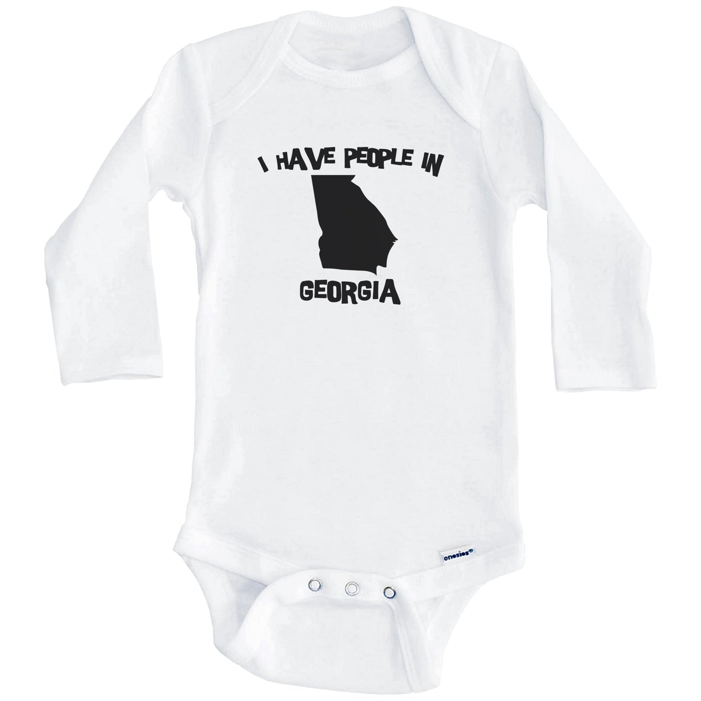 State Silhouette I Have People In Georgia Baby Bodysuit (Long Sleeves)