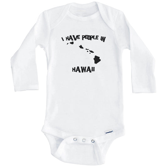 State Silhouette I Have People In Hawaii Baby Bodysuit (Long Sleeves)