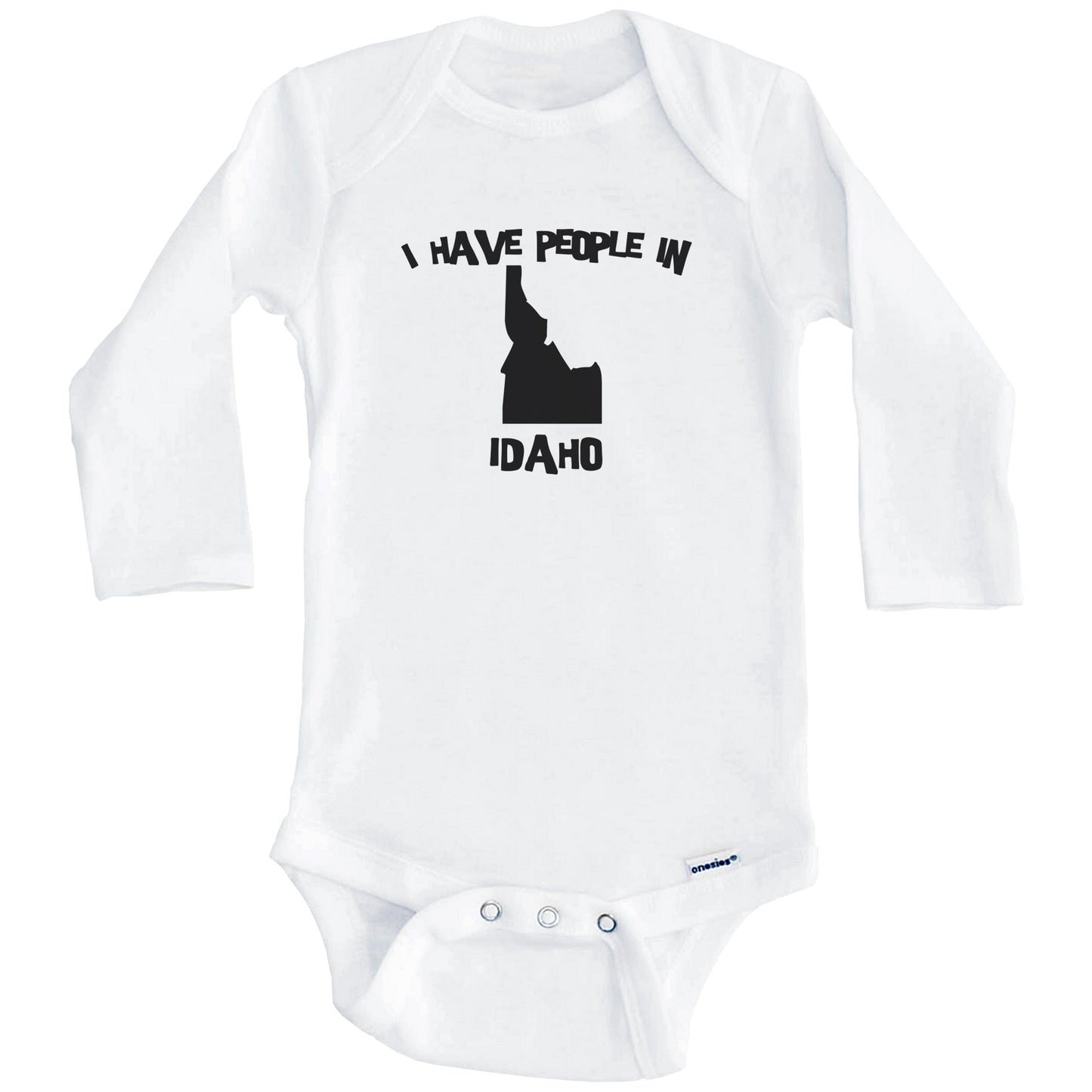 State Silhouette I Have People In Idaho Baby Bodysuit (Long Sleeves)