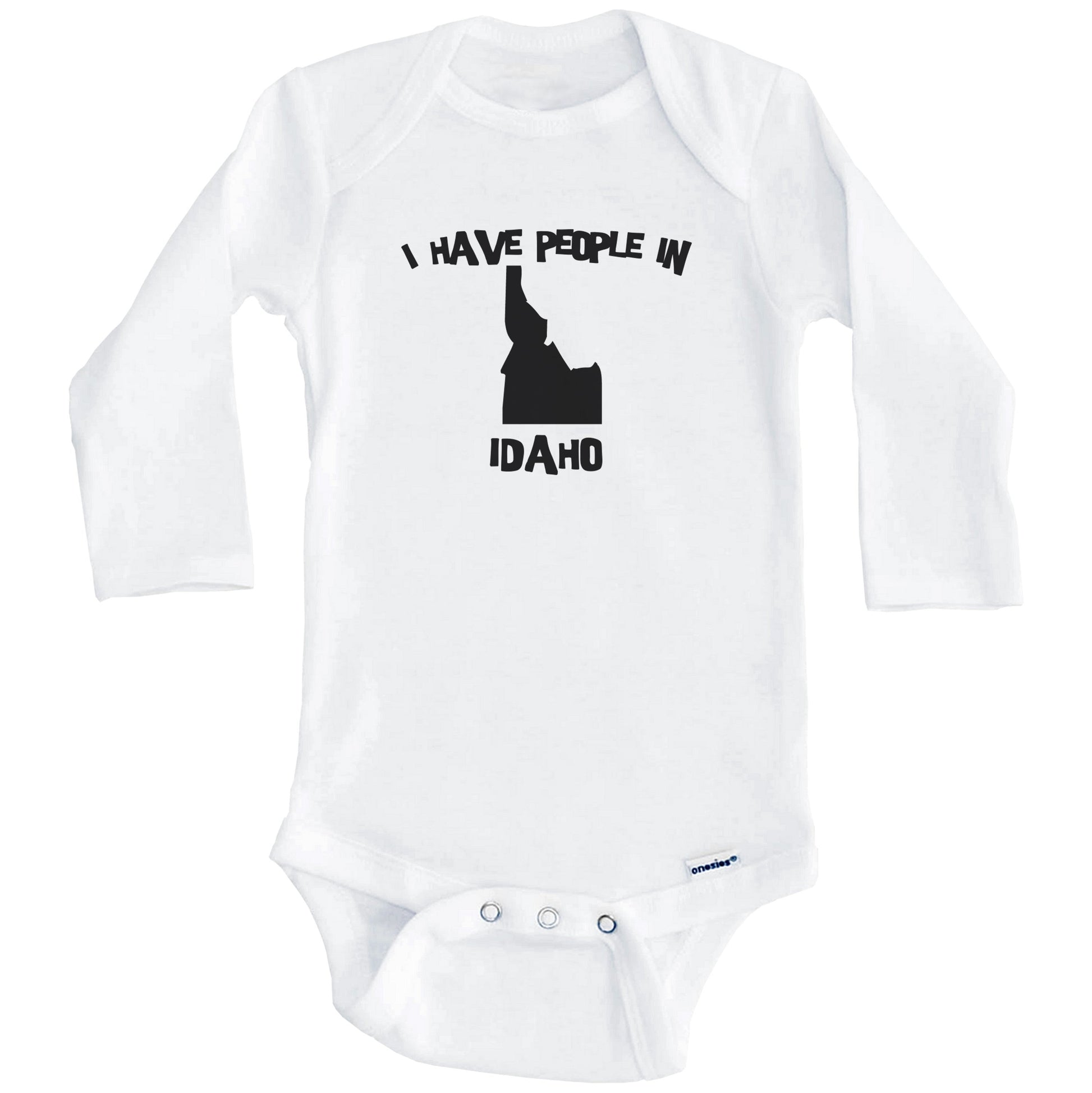 State Silhouette I Have People In Idaho Baby Bodysuit (Long Sleeves)
