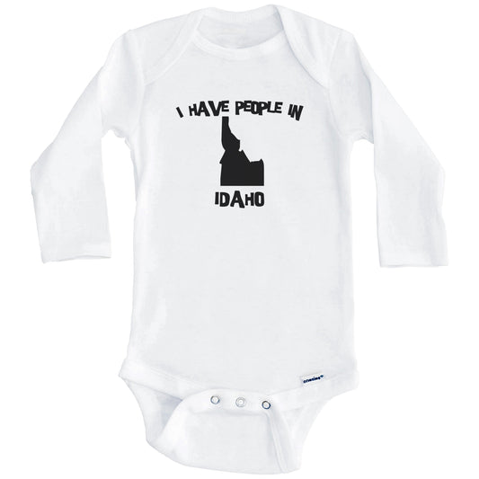 State Silhouette I Have People In Idaho Baby Bodysuit (Long Sleeves)