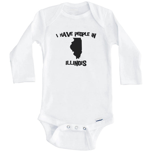 State Silhouette I Have People In Illinois Baby Bodysuit (Long Sleeves)