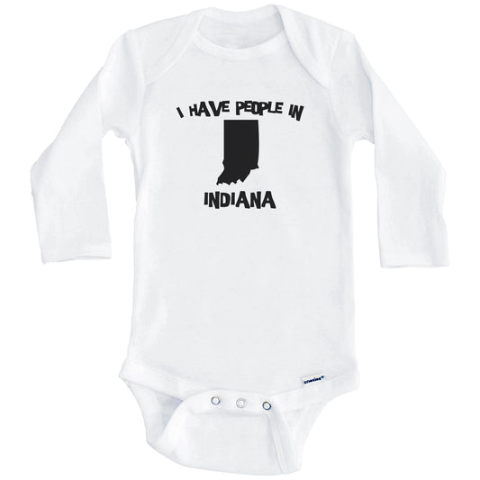 State Silhouette I Have People In Indiana Baby Bodysuit (Long Sleeves)