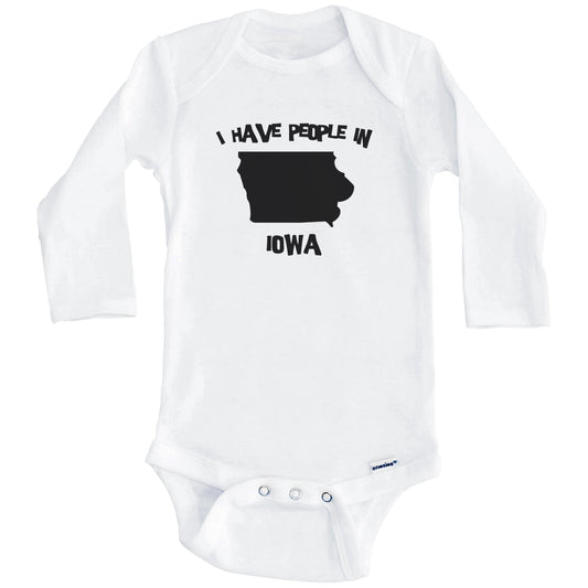 State Silhouette I Have People In Iowa Baby Bodysuit (Long Sleeves)