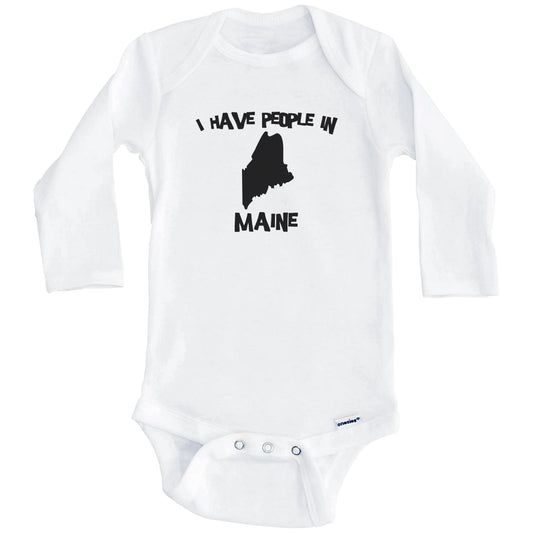 State Silhouette I Have People In Maine Baby Bodysuit (Long Sleeves)