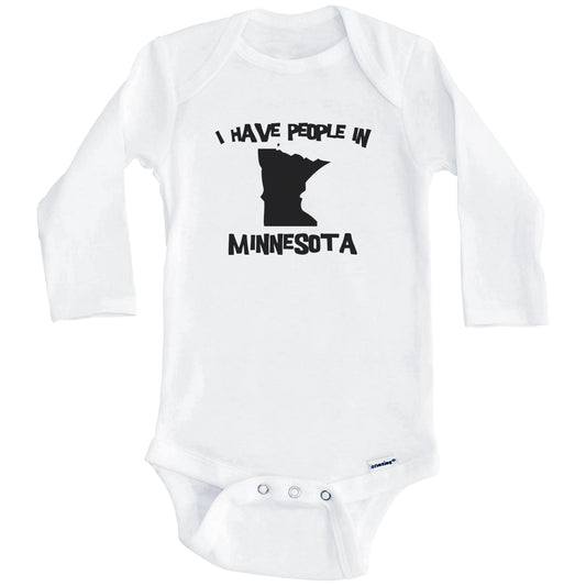 State Silhouette I Have People In Minnesota Baby Bodysuit (Long Sleeves)