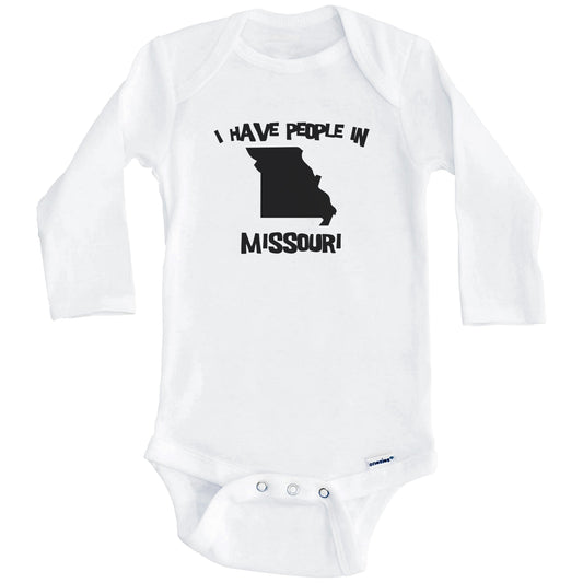 State Silhouette I Have People In Missouri Baby Bodysuit (Long Sleeves)