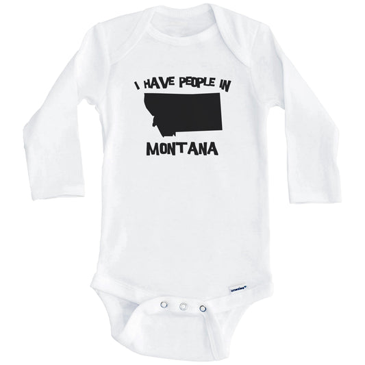 State Silhouette I Have People In Montana Baby Bodysuit (Long Sleeves)