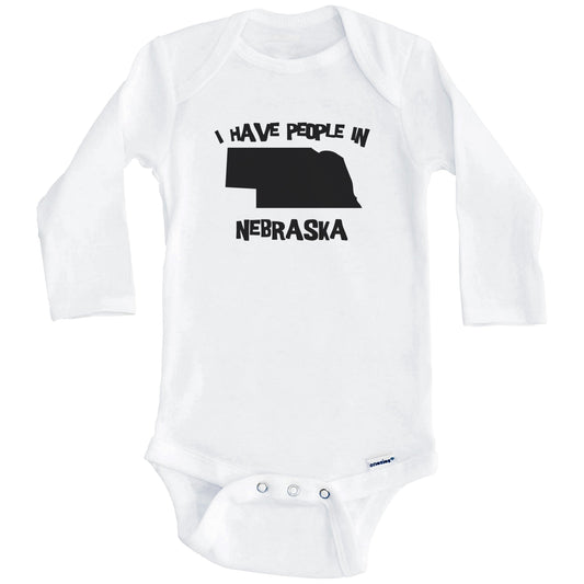 State Silhouette I Have People In Nebraska Baby Bodysuit (Long Sleeves)
