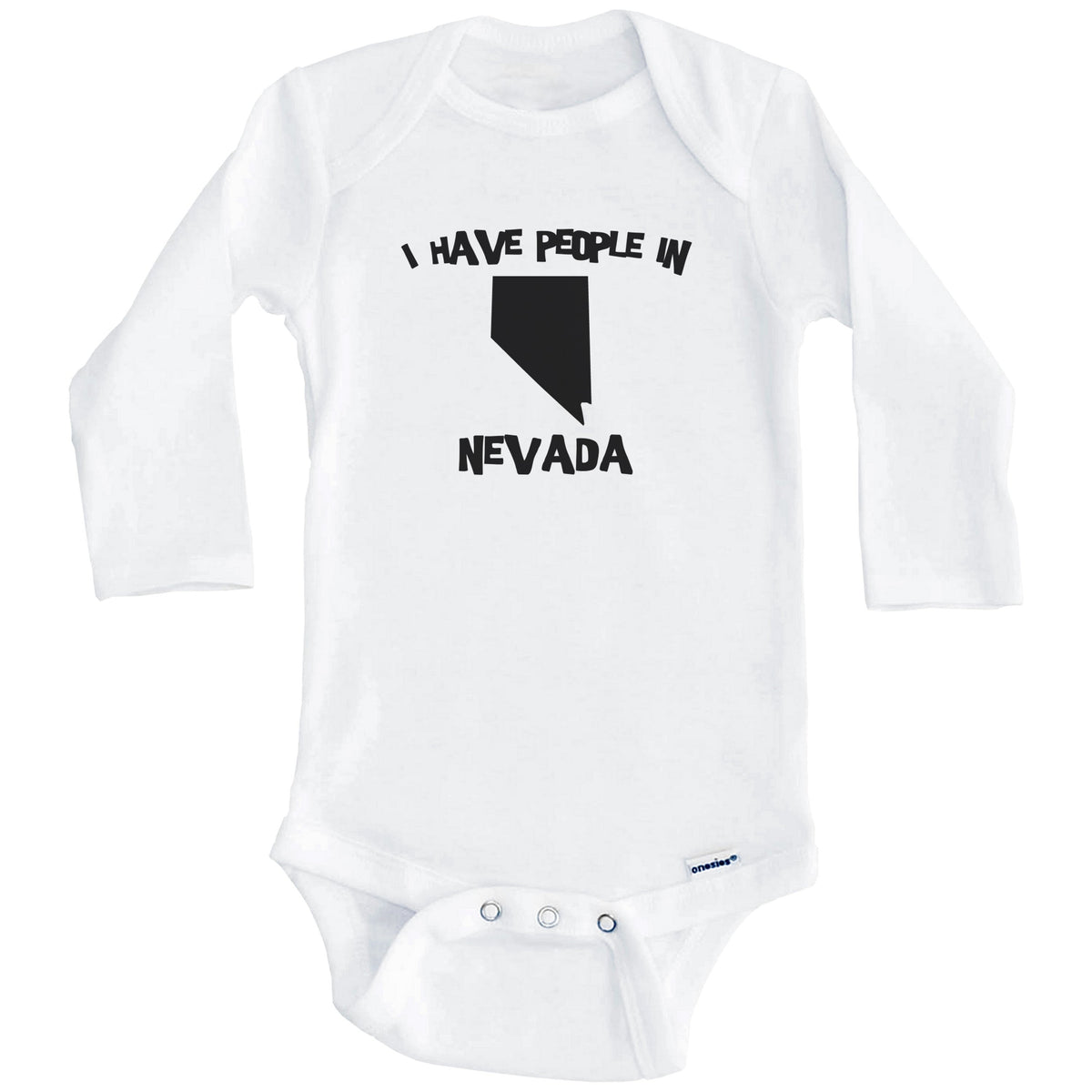 State Silhouette I Have People In Nevada Baby Bodysuit (Long Sleeves)