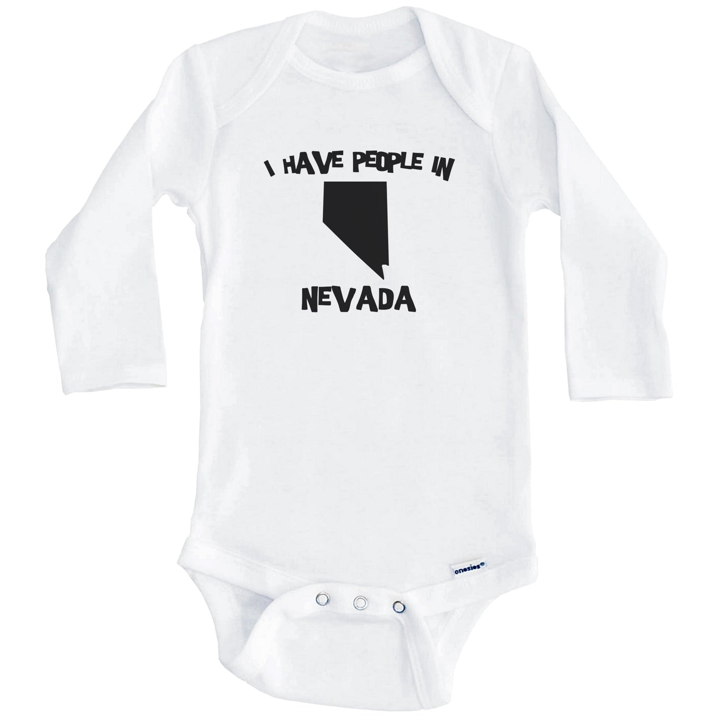 State Silhouette I Have People In Nevada Baby Bodysuit (Long Sleeves)
