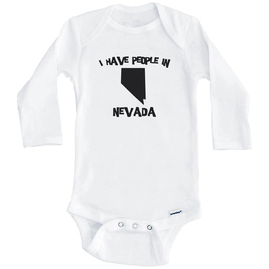 State Silhouette I Have People In Nevada Baby Bodysuit (Long Sleeves)