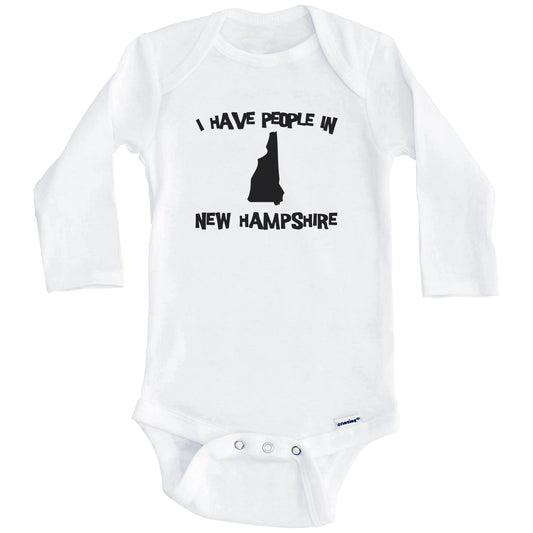 State Silhouette I Have People In New Hampshire Baby Bodysuit (Long Sleeves)