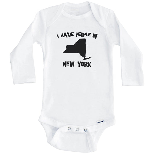 State Silhouette I Have People In New York Baby Bodysuit (Long Sleeves)