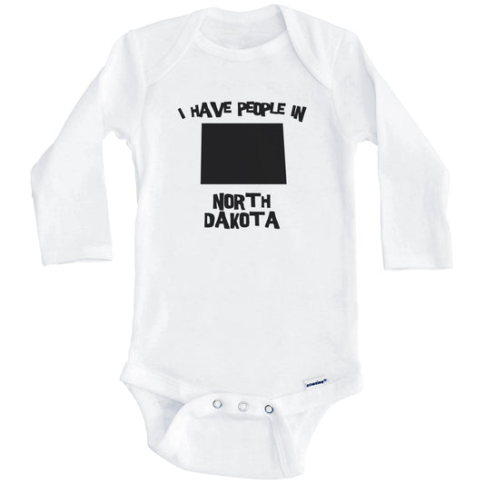 State Silhouette I Have People In North Dakota Baby Bodysuit (Long Sleeves)
