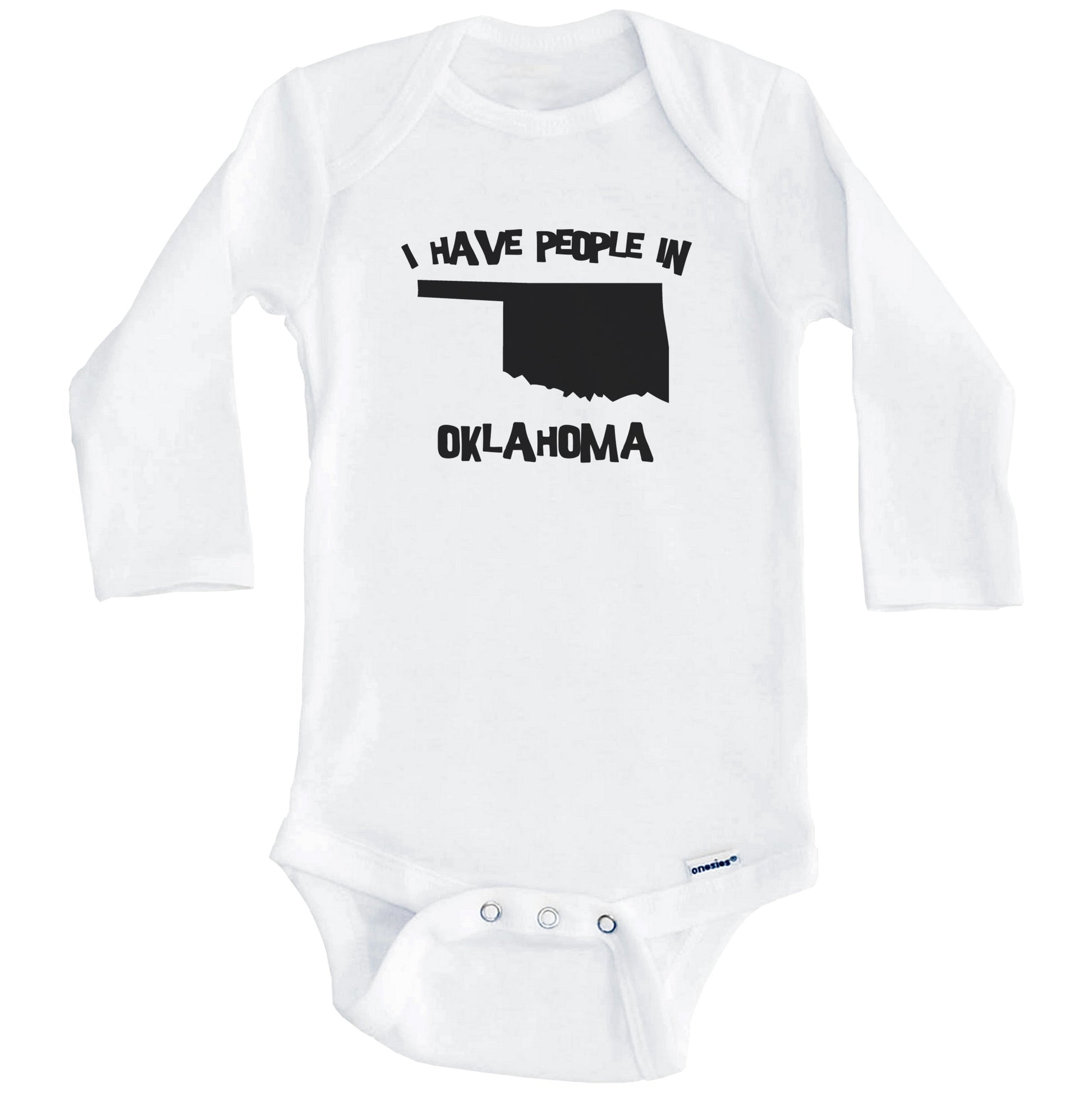 State Silhouette I Have People In Oklahoma Baby Bodysuit (Long Sleeves)