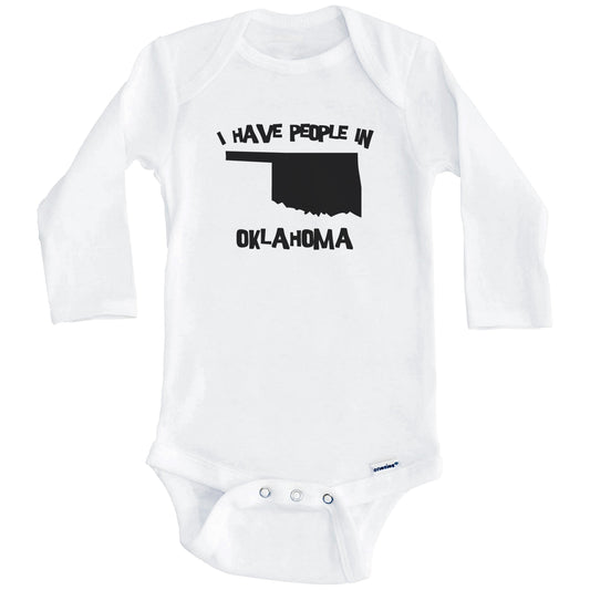 State Silhouette I Have People In Oklahoma Baby Bodysuit (Long Sleeves)