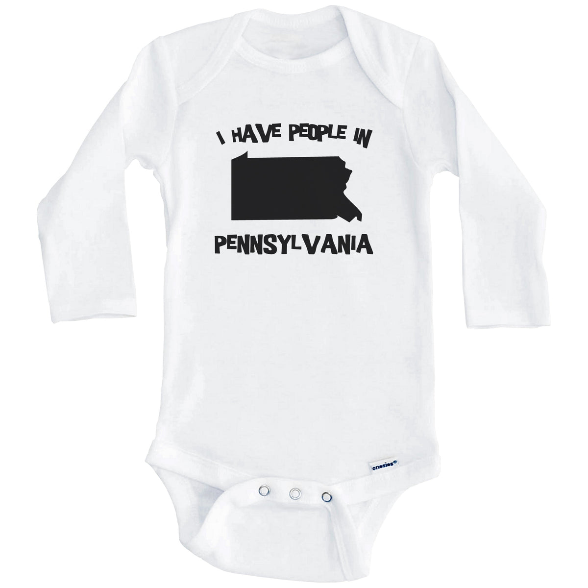 State Silhouette I Have People In Pennsylvania Baby Bodysuit (Long Sleeves)
