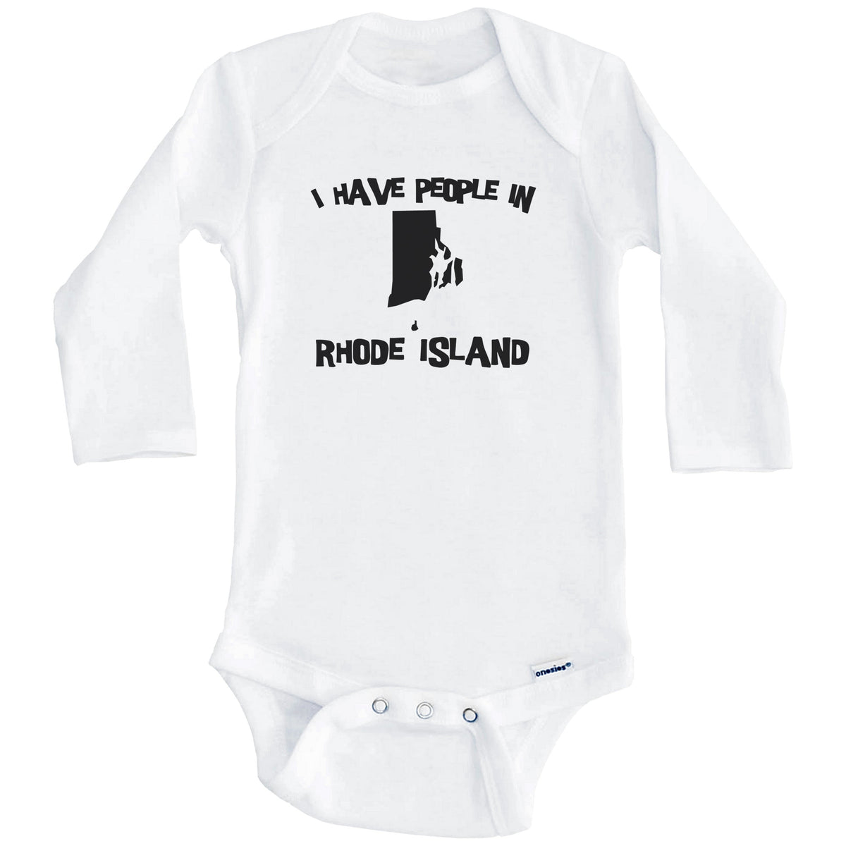 State Silhouette I Have People In Rhode Island Baby Bodysuit (Long Sleeves)