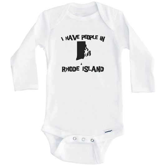 State Silhouette I Have People In Rhode Island Baby Bodysuit (Long Sleeves)
