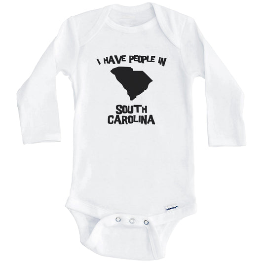 State Silhouette I Have People In South Carolina Baby Bodysuit (Long Sleeves)