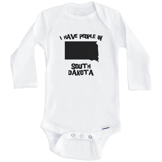 State Silhouette I Have People In South Dakota Baby Bodysuit (Long Sleeves)
