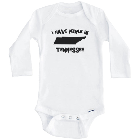 State Silhouette I Have People In Tennessee Baby Bodysuit (Long Sleeves)