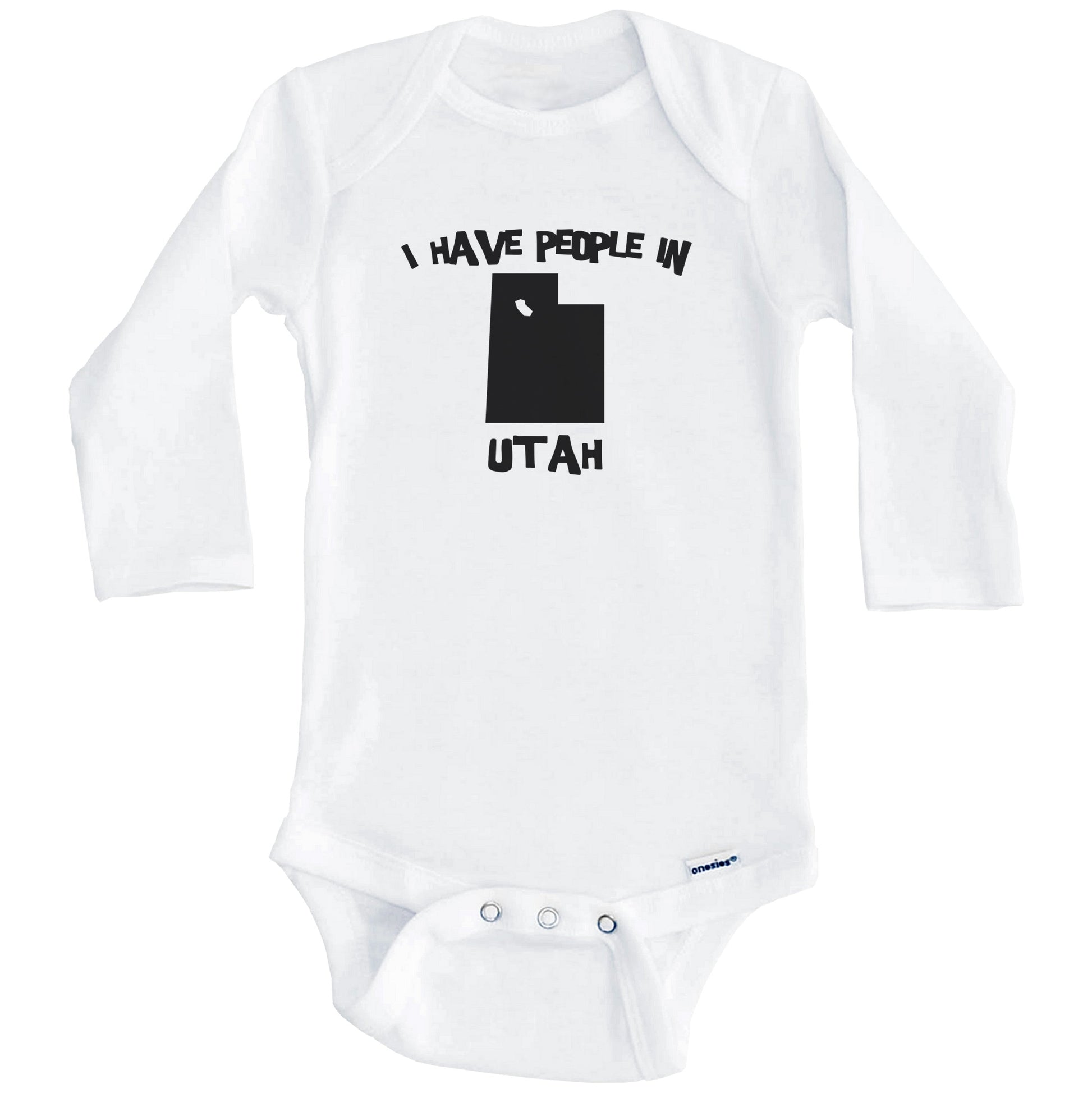 State Silhouette I Have People In Utah Baby Bodysuit (Long Sleeves)