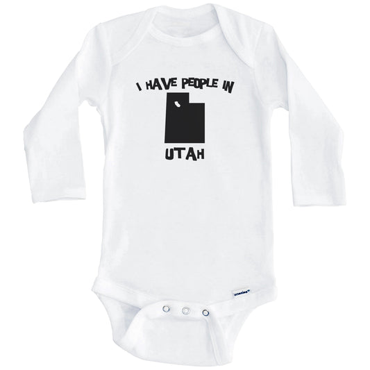 State Silhouette I Have People In Utah Baby Bodysuit (Long Sleeves)